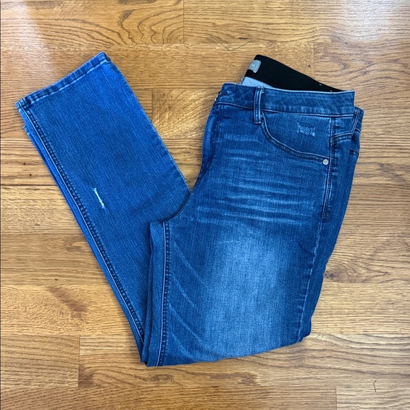 Wit & Wisdom Distressed Stretch Straight Leg Jeans Medium Wash Size 12 - Picture 7 of 7